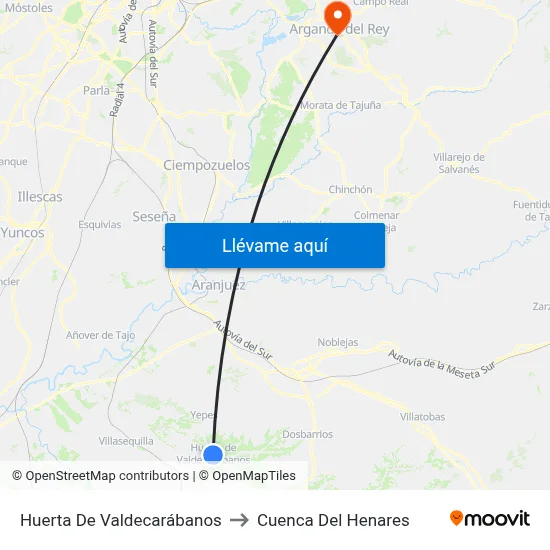 Huerta De Valdecarábanos to Cuenca Del Henares map