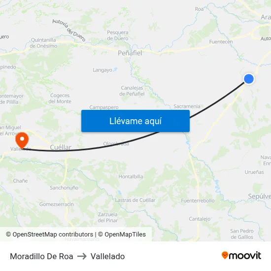 Moradillo De Roa to Vallelado map