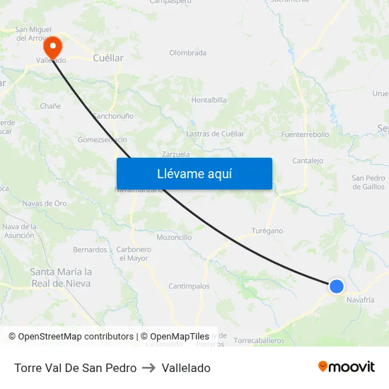 Torre Val De San Pedro to Vallelado map