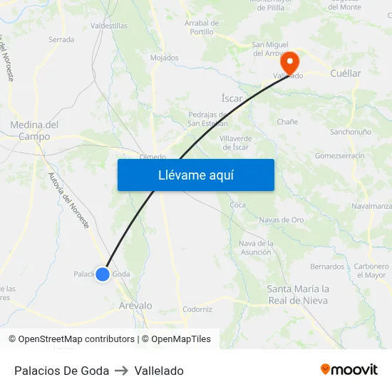 Palacios De Goda to Vallelado map