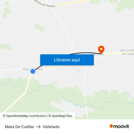 Mata De Cuéllar to Vallelado map