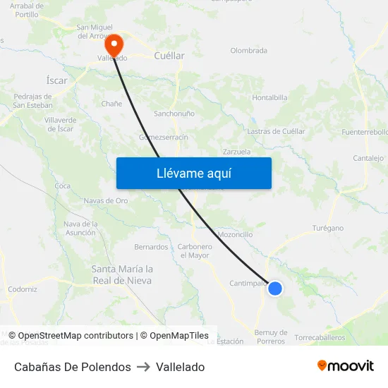 Cabañas De Polendos to Vallelado map