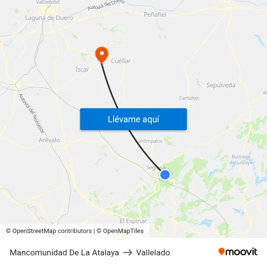 Mancomunidad De La Atalaya to Vallelado map