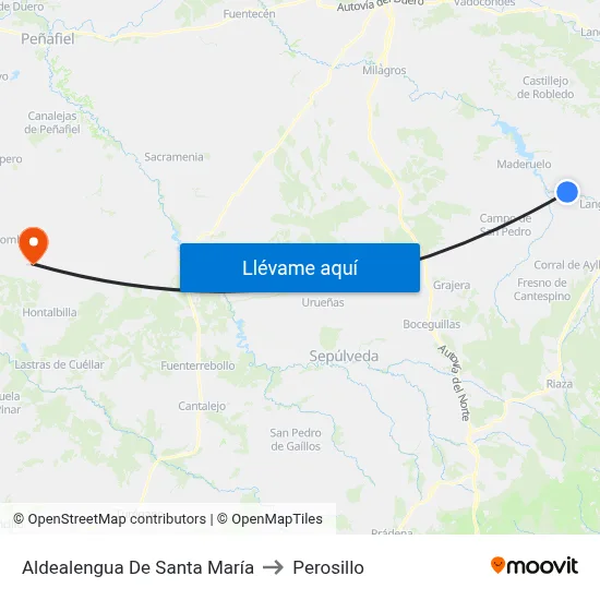 Aldealengua De Santa María to Perosillo map
