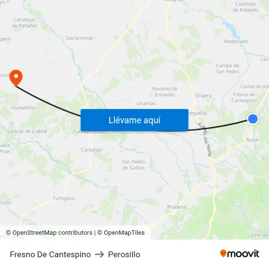 Fresno De Cantespino to Perosillo map