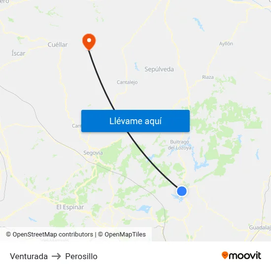 Venturada to Perosillo map