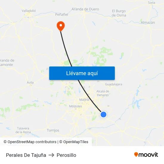 Perales De Tajuña to Perosillo map