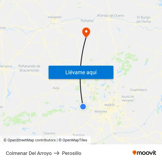 Colmenar Del Arroyo to Perosillo map