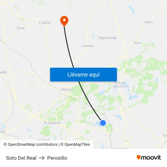 Soto Del Real to Perosillo map
