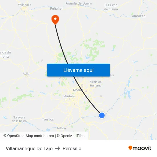 Villamanrique De Tajo to Perosillo map