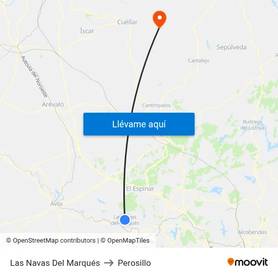 Las Navas Del Marqués to Perosillo map