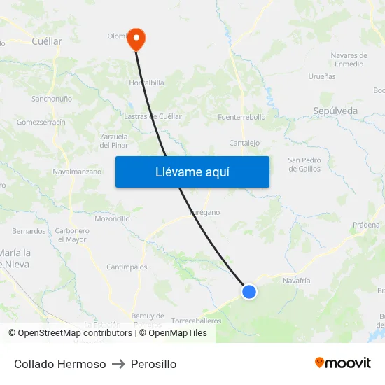 Collado Hermoso to Perosillo map