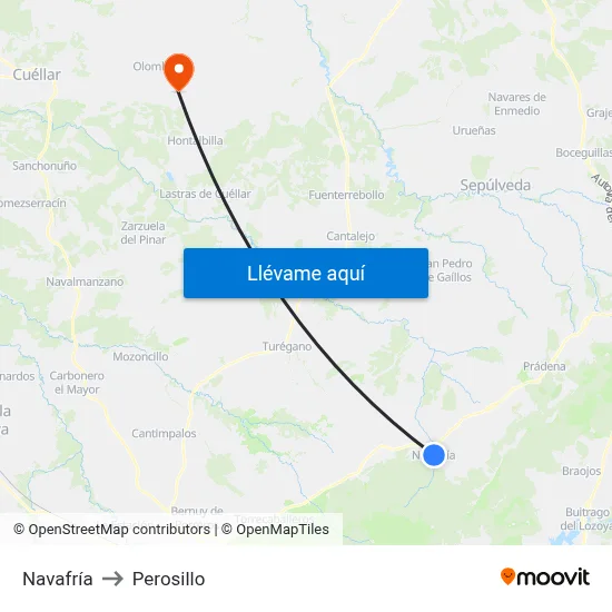 Navafría to Perosillo map