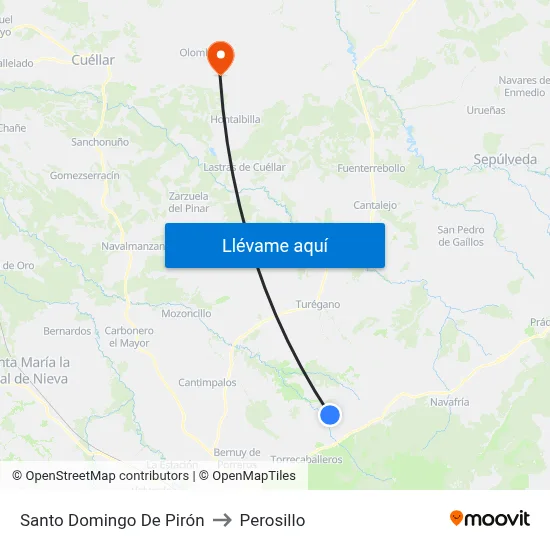 Santo Domingo De Pirón to Perosillo map