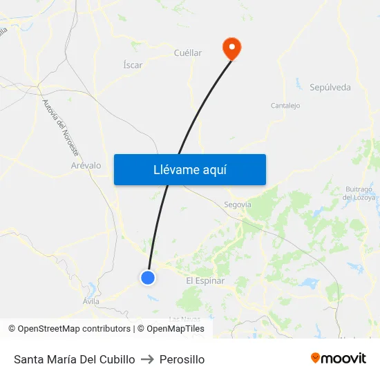 Santa María Del Cubillo to Perosillo map