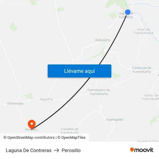 Laguna De Contreras to Perosillo map