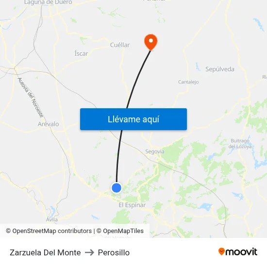 Zarzuela Del Monte to Perosillo map