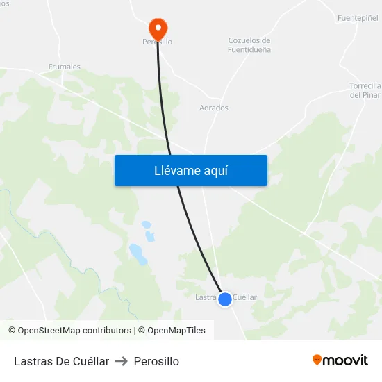 Lastras De Cuéllar to Perosillo map