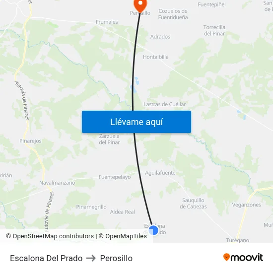 Escalona Del Prado to Perosillo map