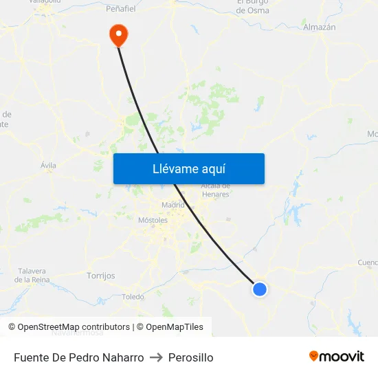 Fuente De Pedro Naharro to Perosillo map