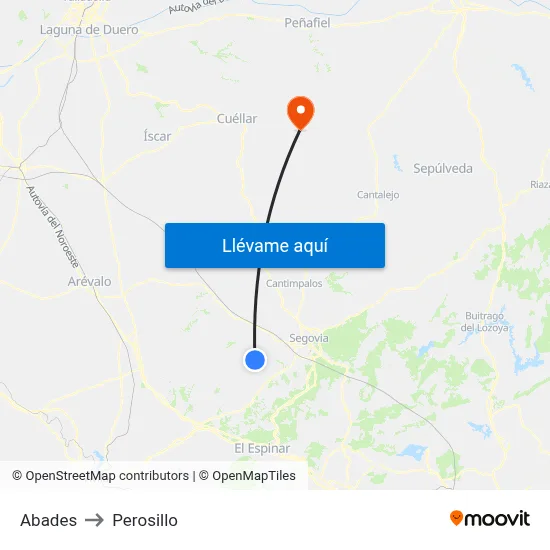Abades to Perosillo map