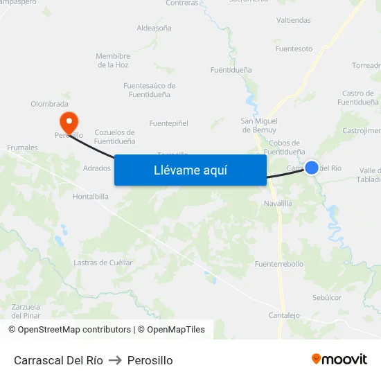 Carrascal Del Río to Perosillo map