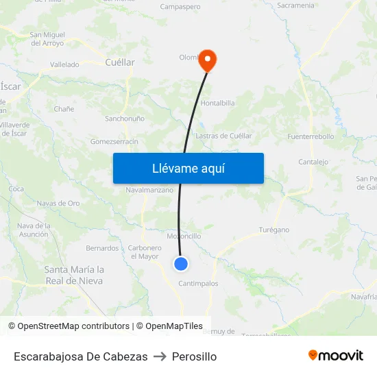 Escarabajosa De Cabezas to Perosillo map