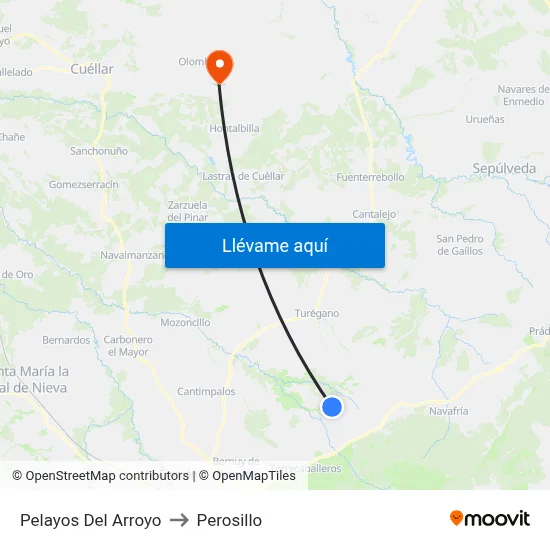 Pelayos Del Arroyo to Perosillo map