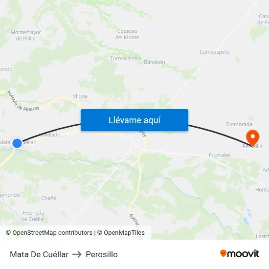 Mata De Cuéllar to Perosillo map
