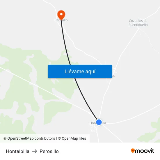 Hontalbilla to Perosillo map