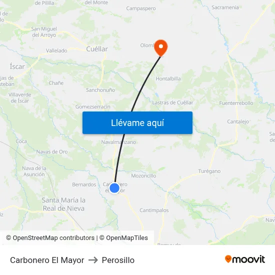 Carbonero El Mayor to Perosillo map
