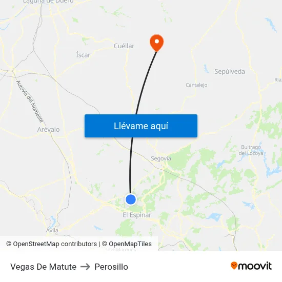 Vegas De Matute to Perosillo map