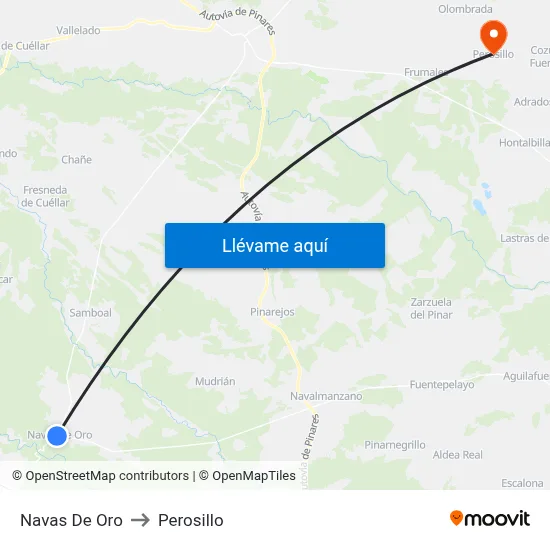 Navas De Oro to Perosillo map