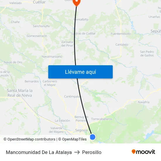 Mancomunidad De La Atalaya to Perosillo map
