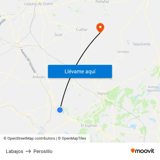 Labajos to Perosillo map