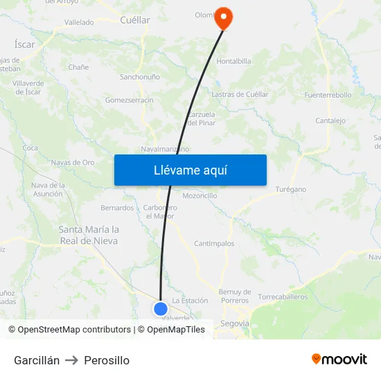 Garcillán to Perosillo map