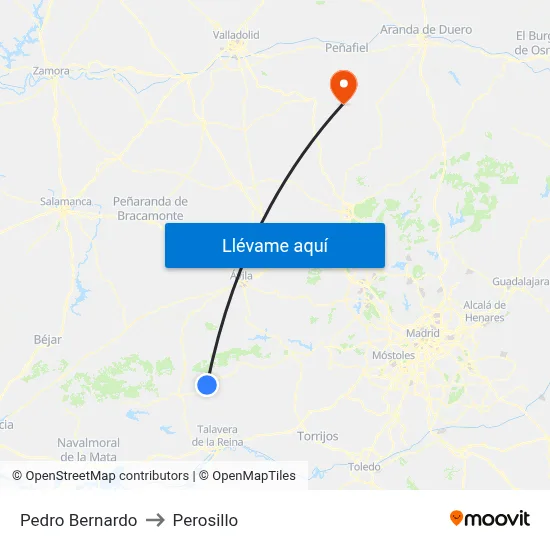 Pedro Bernardo to Perosillo map