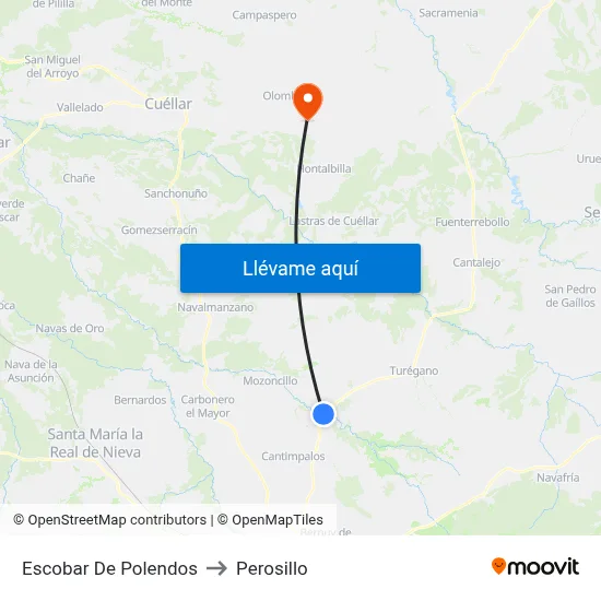 Escobar De Polendos to Perosillo map