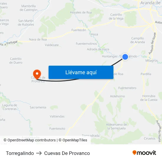 Torregalindo to Cuevas De Provanco map