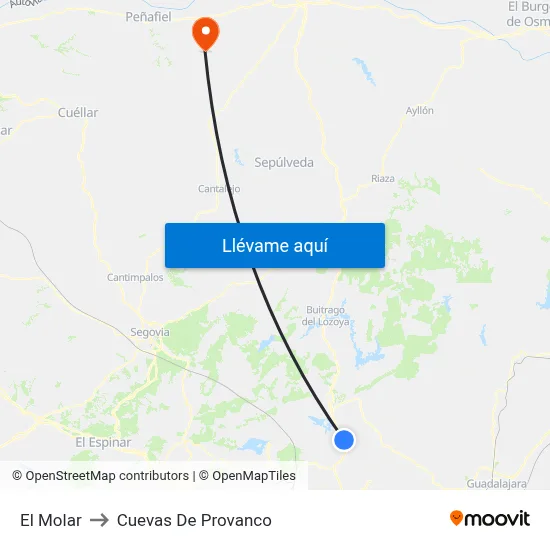 El Molar to Cuevas De Provanco map