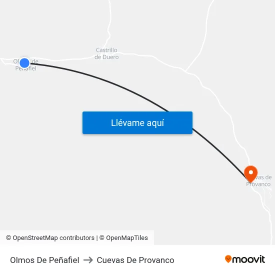 Olmos De Peñafiel to Cuevas De Provanco map