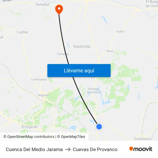 Cuenca Del Medio Jarama to Cuevas De Provanco map