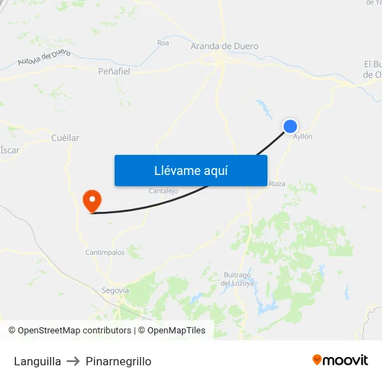 Languilla to Pinarnegrillo map