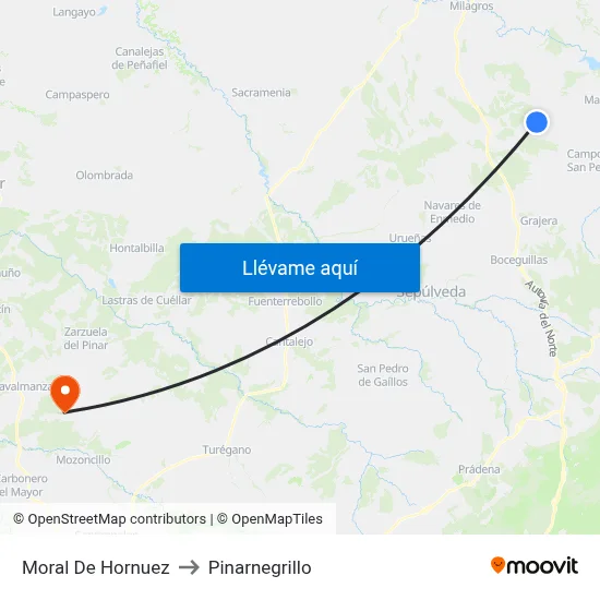 Moral De Hornuez to Pinarnegrillo map