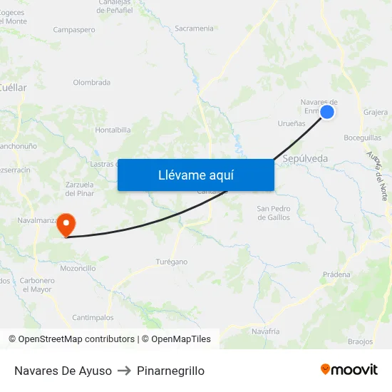 Navares De Ayuso to Pinarnegrillo map