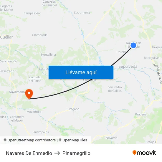 Navares De Enmedio to Pinarnegrillo map