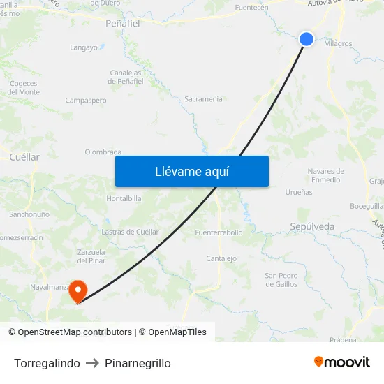 Torregalindo to Pinarnegrillo map
