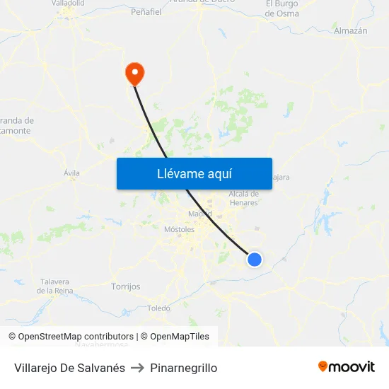 Villarejo De Salvanés to Pinarnegrillo map