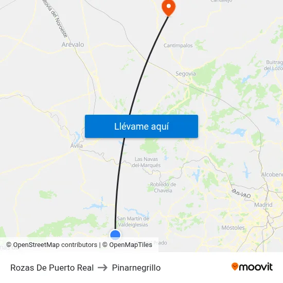 Rozas De Puerto Real to Pinarnegrillo map