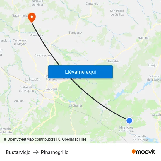 Bustarviejo to Pinarnegrillo map